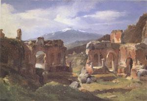 Achille-Etna Michallon Ruins of the Theater at Taormina (Sicily) (mk05)